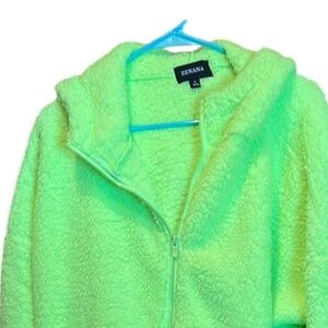 Zenana Neon Fleece Jacket/New/Sherpa/soft/Full Zip/Large